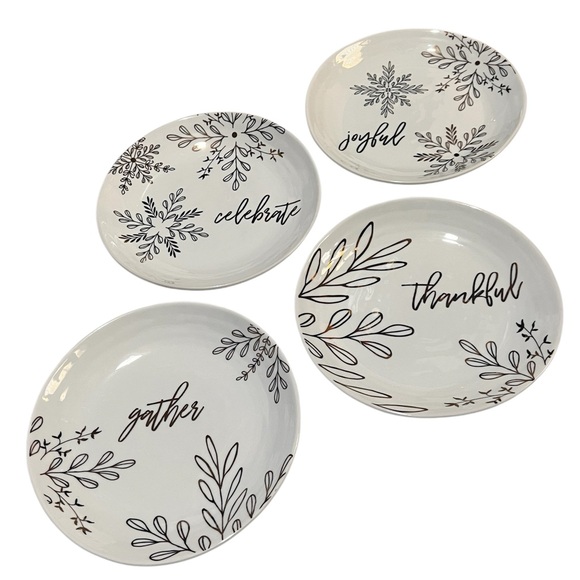 Fitz and Floyd Avondelle Metallic Gold Salad Dessert Appetizer Plates Holiday 4 - Picture 2 of 10